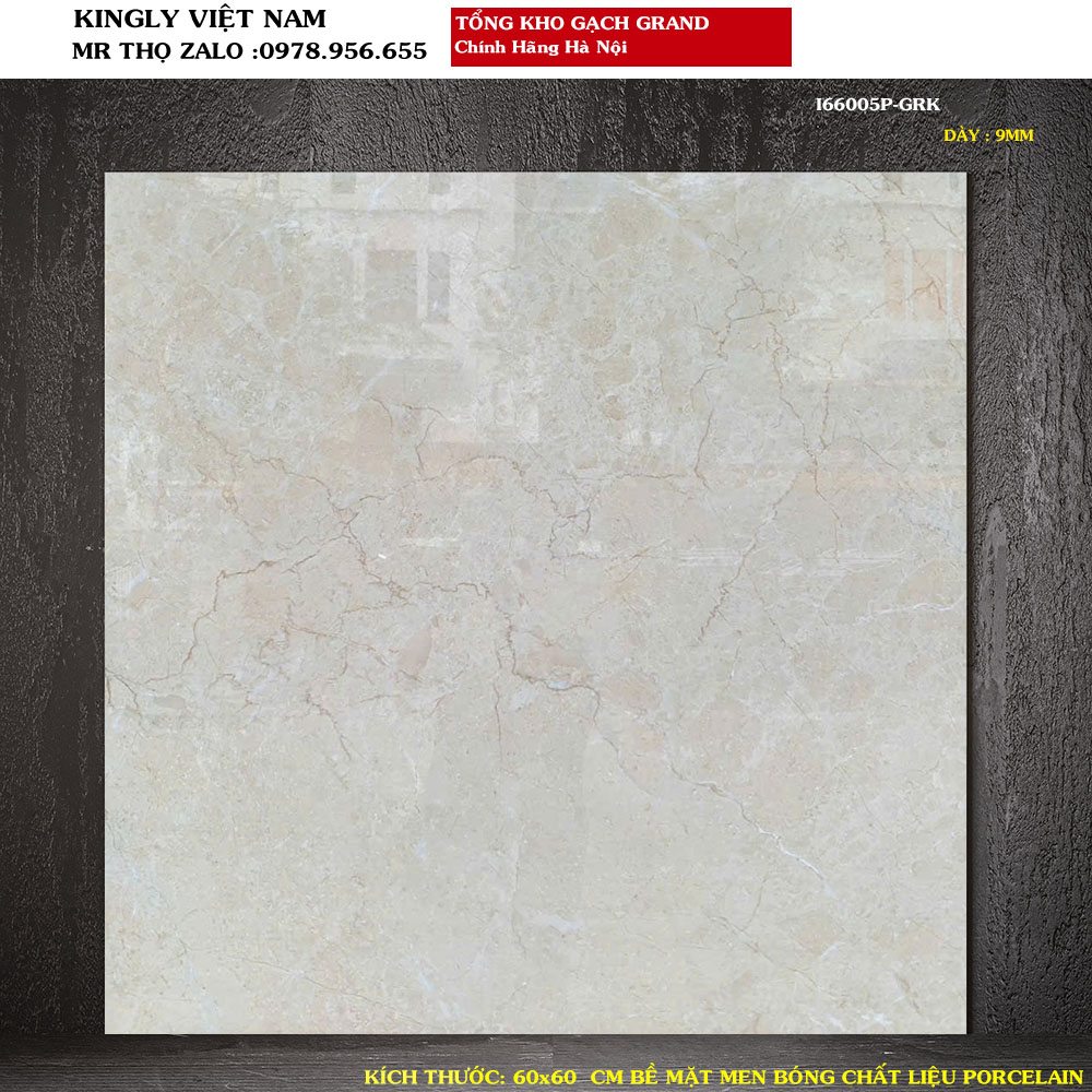 Gạch lát nền Grand 600x600 mm I66005P Loại 1